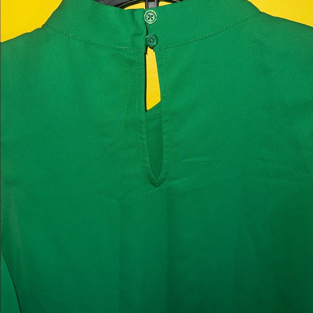 Nine West Vibrant Green Sleeveless Mock Neck Top - Picture 5 of 7